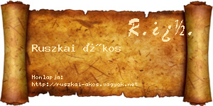 Ruszkai Ákos névjegykártya