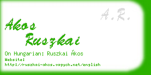 akos ruszkai business card